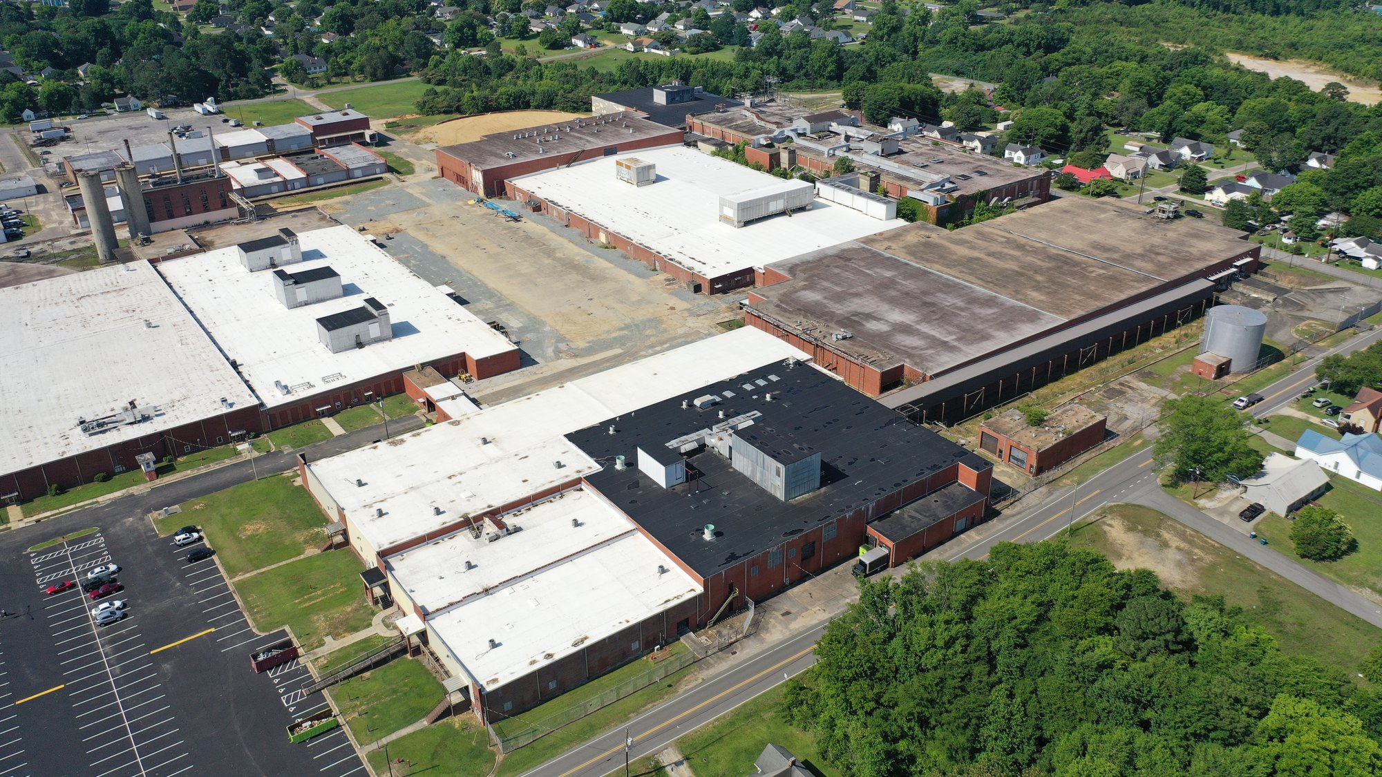 Aerial view of CCIP buildings and surrounding roads